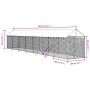 Perrera de exterior con toldo acero galvanizado plata 2x14x2,5m
