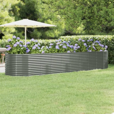 Jardinera arriate acero galvanizado gris 396x100x68 cm