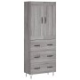 Aparador alto madera contrachapada gris sonoma 69,5x34x180 cm
