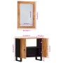 Conjunto de muebles de baño 2 piezas madera maciza de acacia