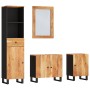 Conjunto de muebles de baño 4 piezas madera maciza de acacia