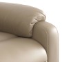 Sillón reclinable eléctrico de cuero sintético color capuchino