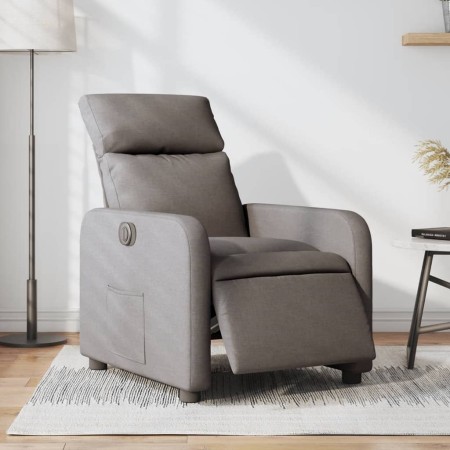 Sillón reclinable eléctrico tela gris taupé en Sillones | Comprar online en Foro24