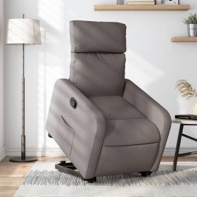 Sillón reclinable elevable tela gris taupe en Sillones | Comprar online en Foro24