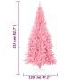Árbol de Navidad artificial con soporte PVC rosa 210 cm