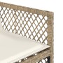 Set comedor de jardín 5 pzas con cojines ratán sintético beige