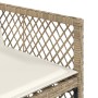 Set comedor de jardín 11 pzas con cojines ratán sintético beige