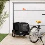 Remolque de bicicleta mascotas hierro tela Oxford negro de vidaXL, Cochecitos para mascotas - Ref: Foro24-93842, Precio: 98,6...