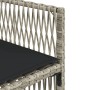 Set comedor jardín y cojines 13 pzas ratán sintético gris claro