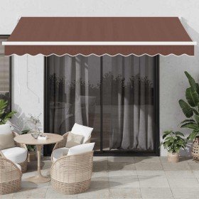 Toldo retráctil automático marrón 350x250 cm