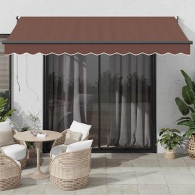 Toldo retráctil automático marrón 350x250 cm