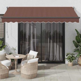 Toldo retráctil automático marrón 350x250 cm