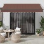 Toldo retráctil automático marrón 350x250 cm