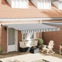 Toldo retráctil aluminio y tela gris antracita y blanco 4x3 m