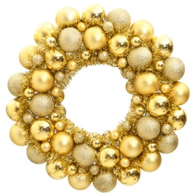 Corona de Navidad poliestireno dorada 45 cm