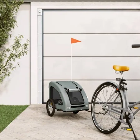 Haustier-Fahrradanhänger, Eisen-Oxford-Stoff, Grau von vidaXL, Kinderwagen für Haustiere - Ref: Foro24-93958, Preis: 100,09 €...