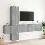 Muebles de TV de pared 5 pzas madera de ingeniería gris Sonoma