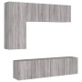 Muebles de TV de pared 5 pzas madera de ingeniería gris Sonoma