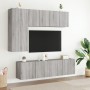 Muebles de TV de pared 5 pzas madera de ingeniería gris Sonoma