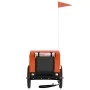 Haustier-Fahrradanhänger, Eisen-Oxford-Gewebe, Orange und Schwarz von vidaXL, Kinderwagen für Haustiere - Ref: Foro24-93998, ...