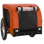 Haustier-Fahrradanhänger, Eisen-Oxford-Gewebe, Orange und Schwarz von vidaXL, Kinderwagen für Haustiere - Ref: Foro24-93998, ...