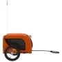Haustier-Fahrradanhänger, Eisen-Oxford-Gewebe, Orange und Schwarz von vidaXL, Kinderwagen für Haustiere - Ref: Foro24-93998, ...