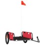 Fahrradanhänger aus Eisen und rotem Oxford-Stoff von vidaXL, Fahrradanhänger - Ref: Foro24-94174, Preis: 100,35 €, Rabatt: %