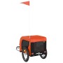 Haustier-Fahrradanhänger, Eisen-Oxford-Gewebe, Orange und Schwarz von vidaXL, Kinderwagen für Haustiere - Ref: Foro24-93998, ...