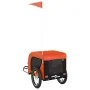 Pet Bicycle Trailer Iron Oxford Cloth Orange Black by vidaXL, pet strollers - Ref: Foro24-93998, Price: 98,17 €, Discount: %