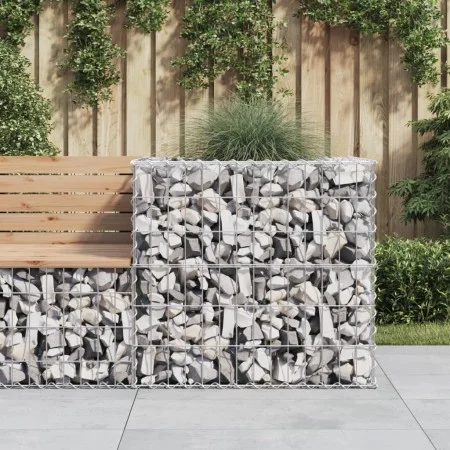 Galvanized iron gabion basket silver color 70x70x65 cm by vidaXL, Pots and planters - Ref: Foro24-364850, Price: 49,23 €, Dis...