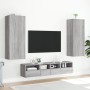 Muebles de TV de pared 5 pzas madera de ingeniería gris Sonoma