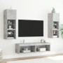 Muebles TV pared con LED 6 pzas madera ingeniería gris hormigón