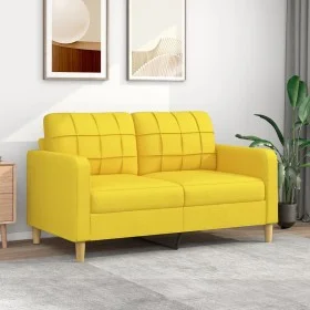 2 seater sofa in light yellow fabric 140 cm by vidaXL, Sofas - Ref: Foro24-359096, Price: 190,61 €, Discount: %