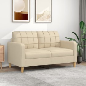 2-seater cream-colored fabric sofa, 140 cm by vidaXL, Sofas - Ref: Foro24-359093, Price: 193,31 €, Discount: %