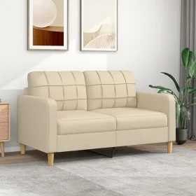 2-Sitzer-Sofa aus cremefarbenem Stoff 140 cm von vidaXL, Sofas - Ref: Foro24-359093, Preis: 191,31 €, Rabatt: %