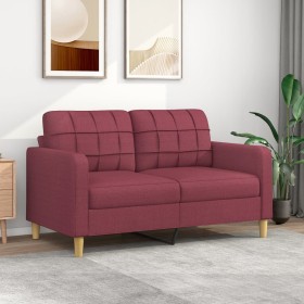 Sofá de 2 plazas de tela rojo tinto 140 cm de vidaXL, Sofás - Ref: Foro24-359097, Precio: 192,85 €, Descuento: %