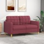 2-Sitzer-Sofa aus rotem Stoff, 140 cm von vidaXL, Sofas - Ref: Foro24-359097, Preis: 192,85 €, Rabatt: %