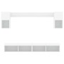 Muebles de TV de pared con LED 6 pzas madera ingeniería blanco