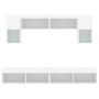 Muebles de TV de pared con LED 6 pzas madera ingeniería blanco