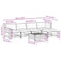 Set muebles jardín 6 pzas con cojines madera maciza pino blanco