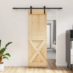 Schiebetür mit Beschlägen aus massivem Kiefernholz, 70 x 210 cm von vidaXL, Türen - Ref: Foro24-3202979, Preis: 153,10 €, Rab...