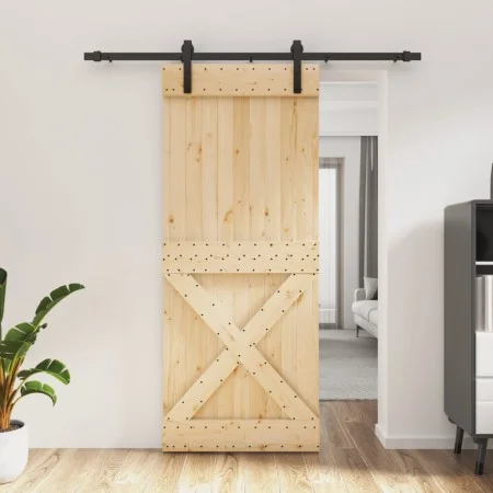 Schiebetür mit massiven Kiefernbefestigungen 85x210 cm von vidaXL, Türen - Ref: Foro24-3202981, Preis: 175,39 €, Rabatt: %