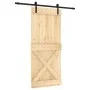 Schiebetür mit Beschlägen aus massivem Kiefernholz, 90 x 210 cm von vidaXL, Türen - Ref: Foro24-3202982, Preis: 185,87 €, Rab...