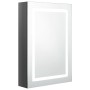 Armario de baño con espejo LED gris brillante 50x13x70 cm