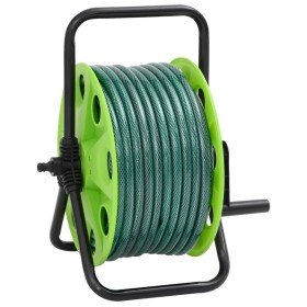 Carrete de rollo para manguera de pie PVC verde 30 m