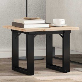 Mesa de centro marco O madera maciza pino y acero 50x50x35 cm en Mesas de cocina y de comedor | Comprar online en Foro24