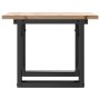 Mesa de centro marco O madera maciza pino y acero 50x50x35 cm