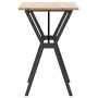 Mesa de comedor marco Y madera maciza pino y acero 80x50x75 cm