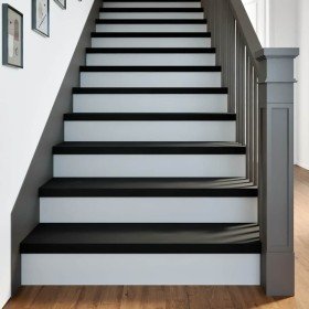 Peldaños de escalera 8 uds madera maciza roble marrón oscuro en Alfombrillas para escalones | Comprar online en Foro24