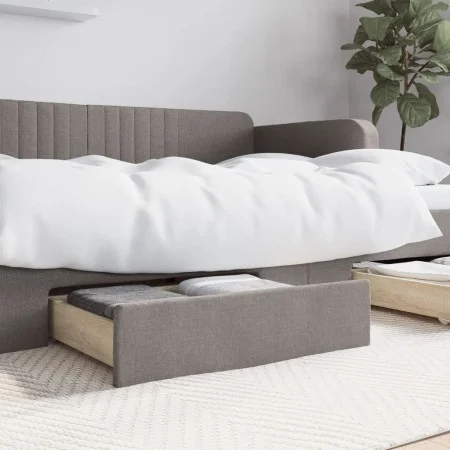 Cajones de cama 2 uds madera de ingeniería y tela gris taupe de vidaXL, Camas y accesorios - Ref: Foro24-833913, Precio: 45,2...